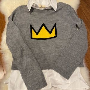 Alice and Olivia X Basquiat Nikia Crown Sweater